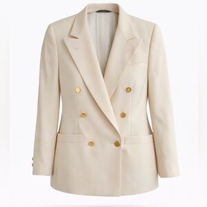 Burberry Cream Double-Breasted Blazer